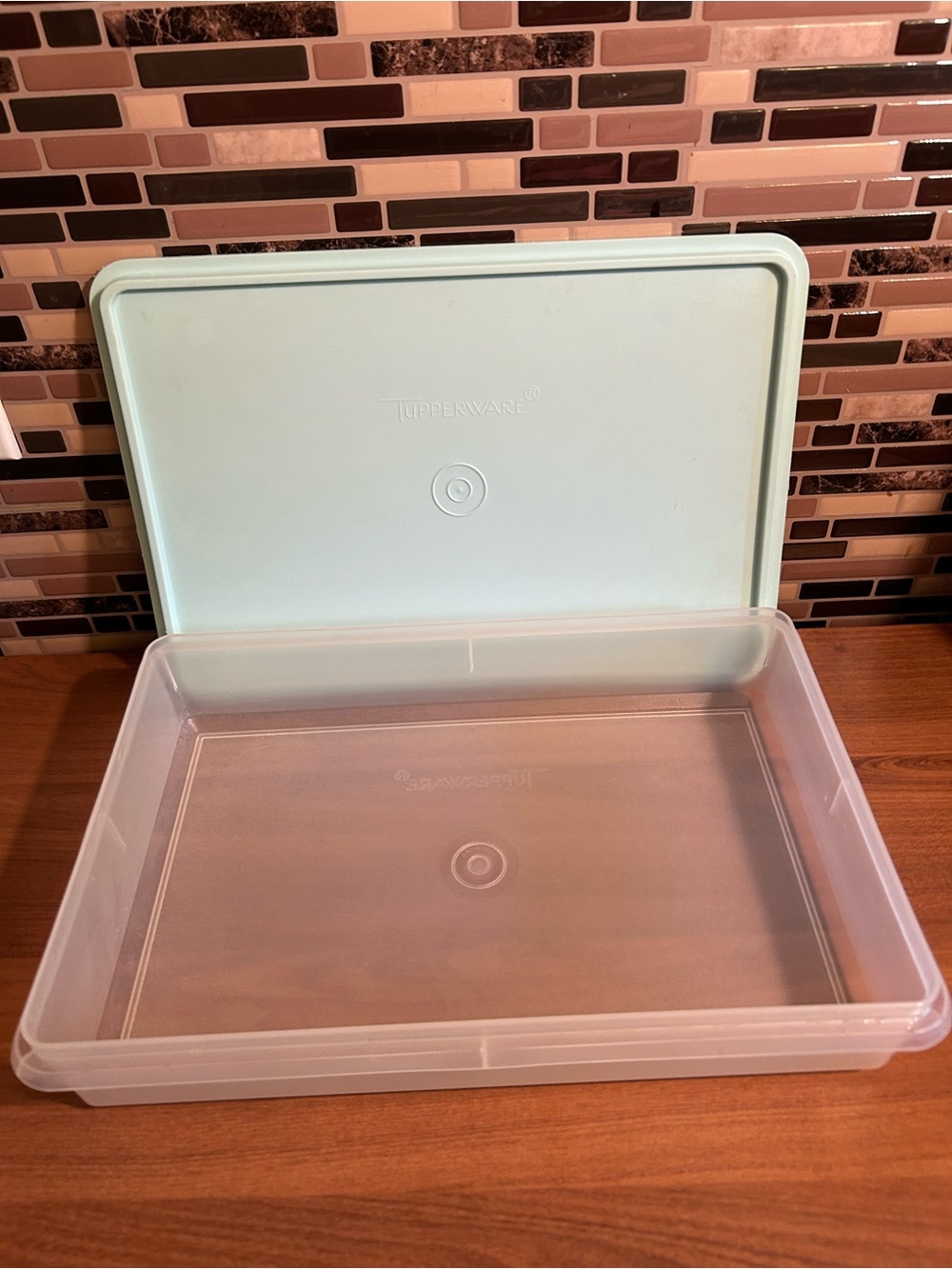 Tupperware Mint Green Lid with Clear Base Food Storage Container